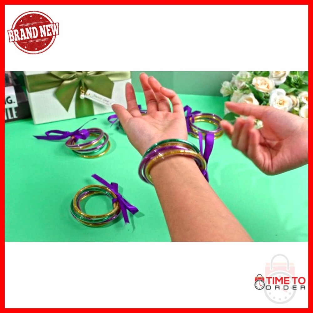 Glitter Jelly Bangles Stackable Silicone Bracelet… - image 7